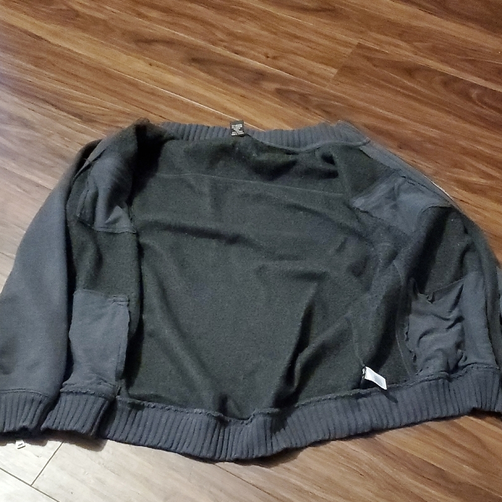 Calvin Klein Men's Charcoal Full-Zip Ribbed Collar Sweater Jacket - Picture 7 of 10